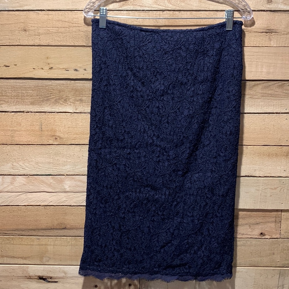 Coldwater Creek Navy Lace Skirt size 4